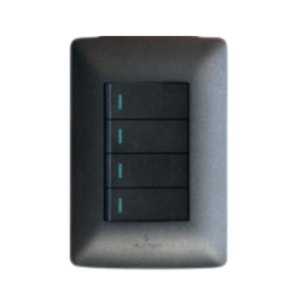 4 Lever Wall Switch Black S2