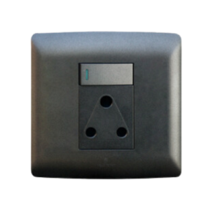 Single socket Wall Plug Black S2