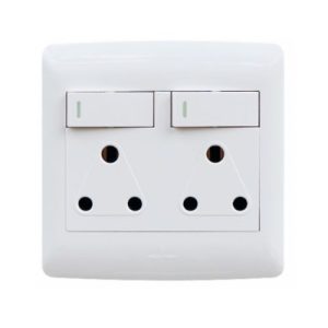 Double socket Wall Plug White S1