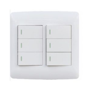 6 Lever Wall Switch White S1