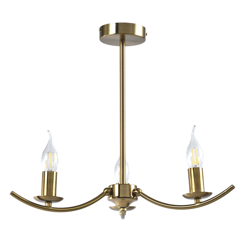 Brightstar 3L Gold Metal Chandelier