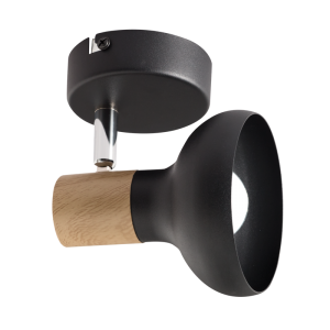 Brightstar Black Metal & Wood Spot Light