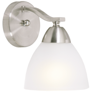 Frosted Glass & Satin Chrome Wall Light