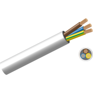 1.0mmx3 Core Cabtyre Cable White