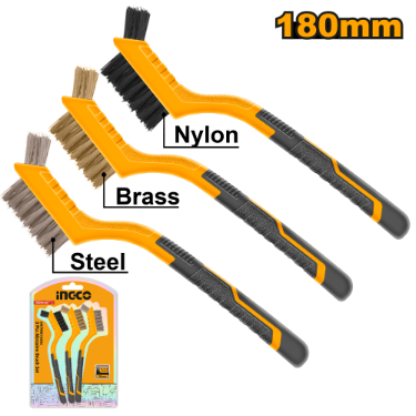 Ingco Mini Wire 3 Pcs Brush Set 170mm
