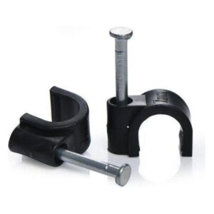 Round Cable Clips 10mm Black - 100 Pack