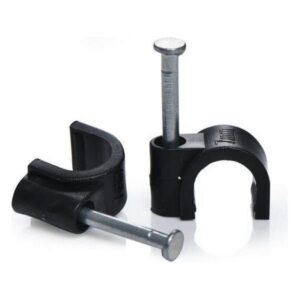 Round Cable Clips 7mm Black - 100 Pack