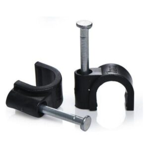 Round Cable Clips 12mm Black - 100 Pack