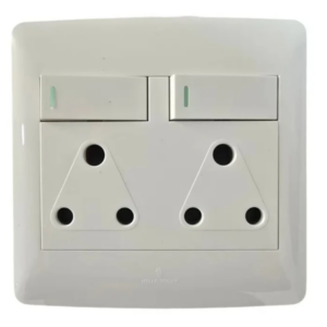 HT Plug Socket 2x16A 4x4 White