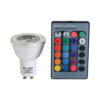 Flash Led GU10 2W RGB Light Bulb W/Remot